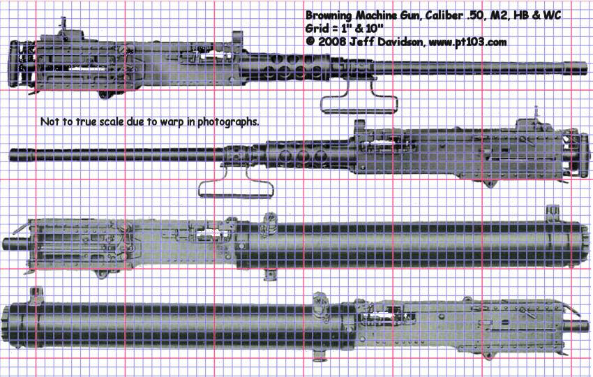 Browning .50 Cal M2 HB and WC Profile Dimensions